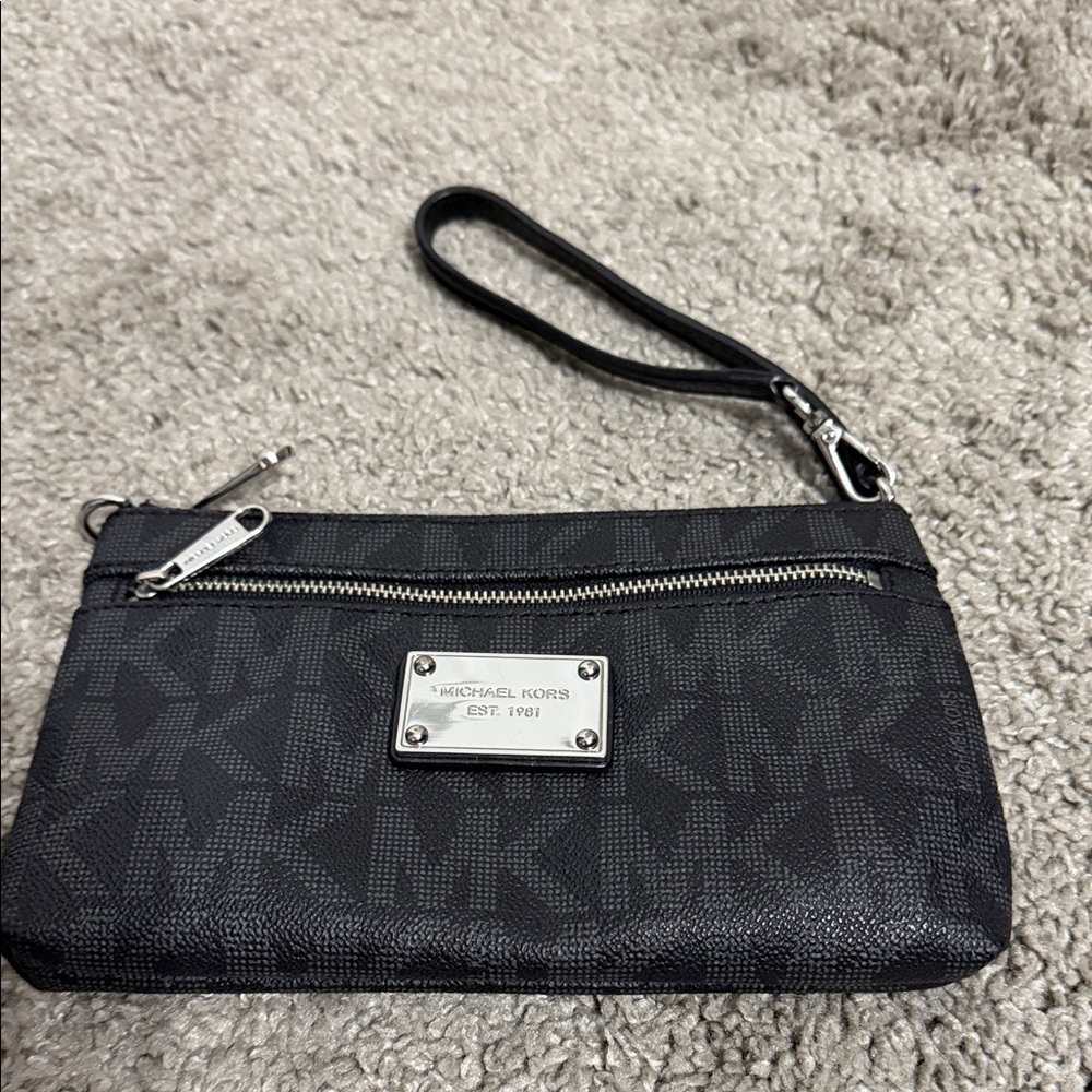 Michael Kors Monogram Black Wristlet
